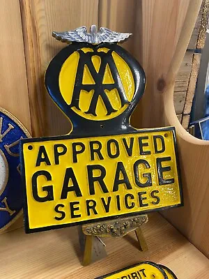 AA Cast Sign Vintage AA Garage Sign Cast Aluminium With Polished Wings AA Logo • £29
