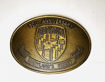 Maryland State Police 50th Anniversary Belt Buckle 1935-1985 Great Condition • $27.95