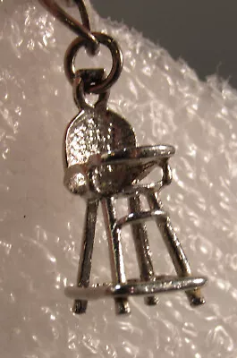 Vintage Sterling Silver Childs Baby High Chair Charm • $8