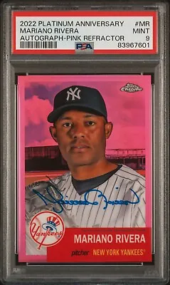 2022 Topps Chrome Platinum MARIANO RIVERA AUTO Pink Refractor /15 PSA 9 MINT • $249