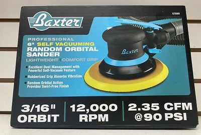 $75.99 • Buy BAXTER 6” Self Vacuuming Random Orbital Sander 57899