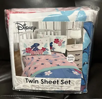 NEW Disney Lilo & Stitch  Paradise Dream  Twin 3 Pc Sheet Set Pink • $34.99