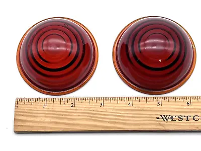 Vintage Glass Lens Red Orange 3  Truck Car Camper Light Motorcycle Clearance Cab • $4.99