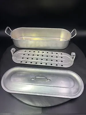$21 • Buy Vintage Aluminum Fish Poacher Steamer 3 Pieces Made In Italy