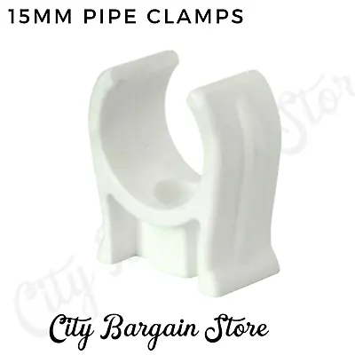 15mm Pipe Clips Clamps Fixtures Fittings Secure Pipes To Wall Pipe Knock • £2.69