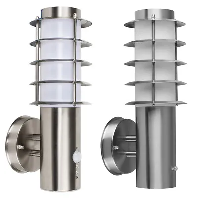 Stainless Steel Outside Garden Wall Light PIR Motion Sensor IP44 Lantern Light • £23.99