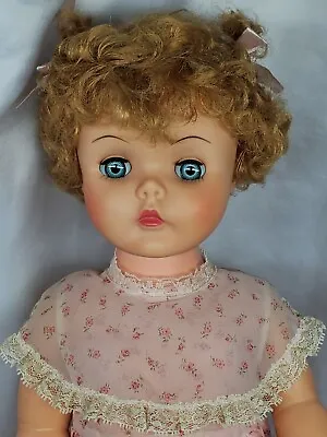 Vintage Baby Doll. Marked U 33 Size 23  Bright Teal Sleep Eyes Original Outfit  • $90