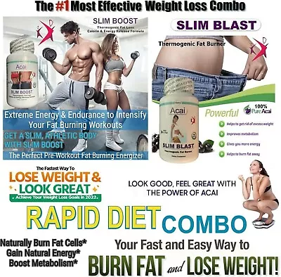 T5 T6 Acai Fat Burner Weight Loss Slimming Diet Pills Training Aid Energy 2 Sets • £49.95