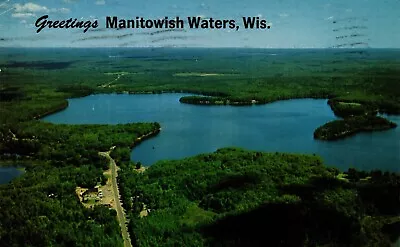 Postcard Greetings Manitowish Waters Wisconsin Aerial View • $8.09