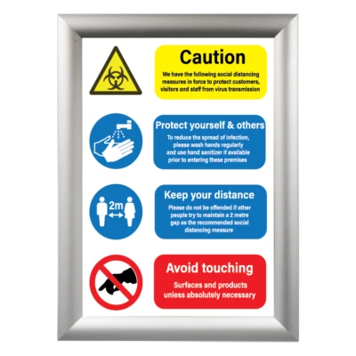 £7.99 • Buy Health And Safety A3 A4 Social Distance Wash Sanitise Hands 2 Metre Poster Signs