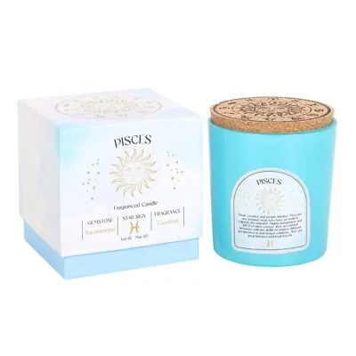 Pisces Gardenia Gemstone Zodiac Jar Candle  Paraffin Wax. • £14