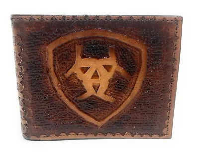 Men's Western Wallet Genuine Leather Bifold Cowboy Rodeo Wallet • $22.99