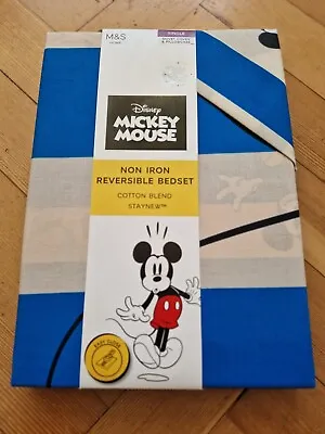 Brand New Marks & Spencer Disney Mickey Mouse Single Reversible Duvet Set • £20.49