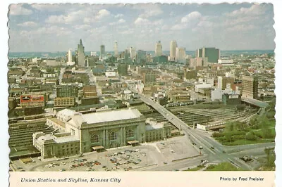 Kansas City Missouri MO Postcard Aerial View Unon Station Railroad RR • $1.99