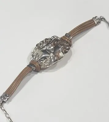 Hagit Gorali Sterling Silver & Leather Adjustable Bracelet 6 1/4-8  • $65