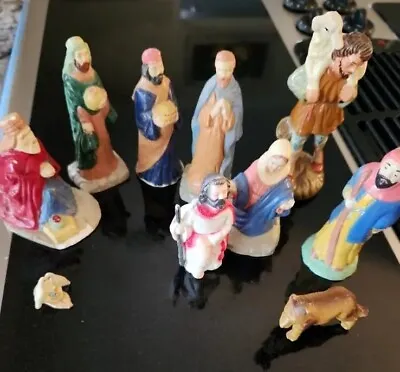 $9.99 • Buy Vintage Nativity Figures - Molded Plastic & Chalkware - Huge Lot