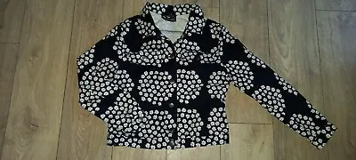 MARIMEKKO MIKA PIIRAINEN  PUKKETI  Black Denim Jacket Size 36  S • $65