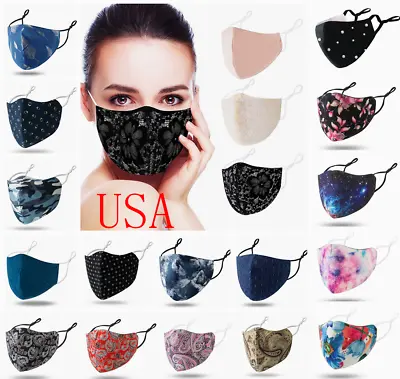 Face Mask Cover Fashion Reusable Washable Breathable Cloth Covering Women Unisex • $4.86