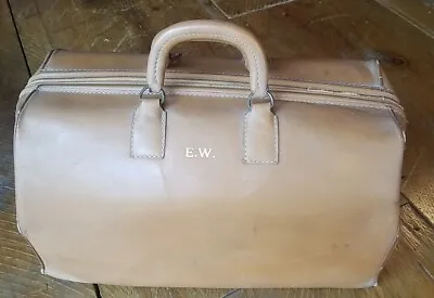 Vintage Large Brown Leather Medical Doctor Bag Case Needs Zipper Repair • $27.99