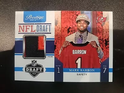 Mark Barron 2012 Prestige NFL Draft Prime Jersey 4/25 RC Buccaneers Alabama #7 • $15