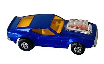 1973 Mustang Piston Popper Superfast Matchbox Blue Ford Diecast • $20