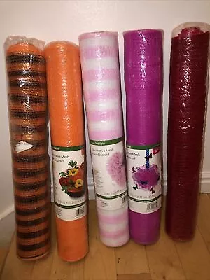 Simple Style Decorative Mesh 21 In X 10 Yd  Set Of 5 New Different Colors • $25