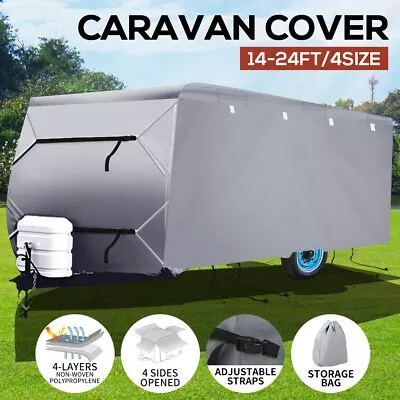 Caravan Cover Heavy Duty Campervan 4 Layer UV Carry Bag Pop Top Covers 14-24FT • $159.99