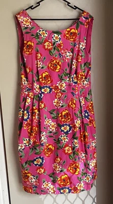 $49.99 • Buy Jacqui E Vintage Style Floral Pink Dress Size 16