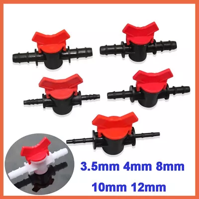 Inline Tap Connector Barbed PVC Hose/Tube Plastic Shut Off Valve Garden Boat DIY • £2.22