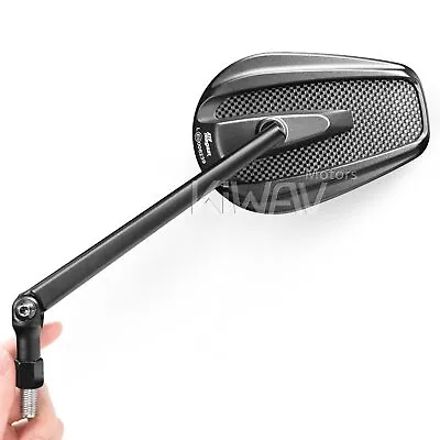 Super Slim Mirrors MAMBA Black Carbon Fiber Convex Adjustable Custom Motorcycle • $171