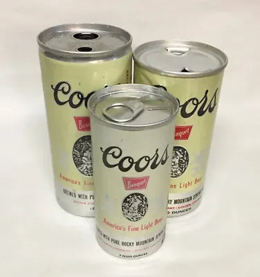 Vintage Coors Beer Can Lot Of 3 Different EMPTY Aluminum Pull - Punch - Flat Top • $19.98