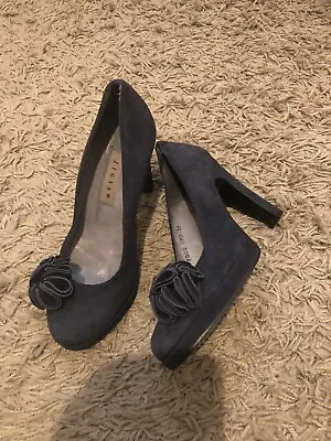 £25.99 • Buy JIGSAW Navy Blue Suede Leather High Heels Court Shoes Size UK 4 EU 37