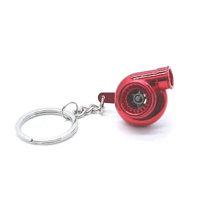 Red Chrome Turbo Keychain Metal Spinning Turbocharger Automotive • $5.95