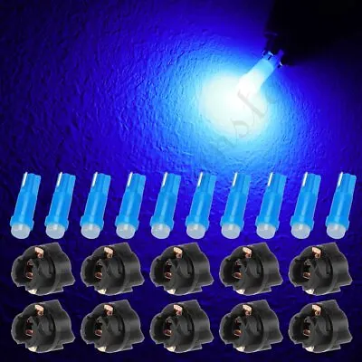 10X T5 74 79 LED Bulb Blue Dash Board Light + Twist Socket For 1980-2012 Toyota • $9.99