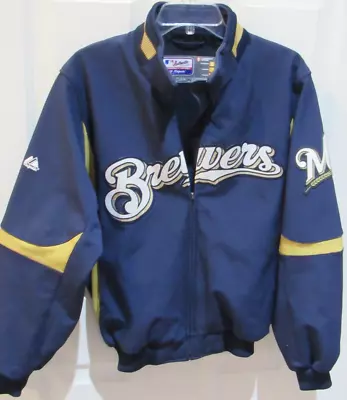 Milwaukee Brewers Mlb Baseball Therma Base Jacket Majestic Men's Small • $39.99