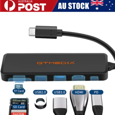 $15.99 • Buy GTMEDIA 6in1 Type C Hub To 100W PD USB-C HDMI USB 3.0 TF/SD Charger For MacBook
