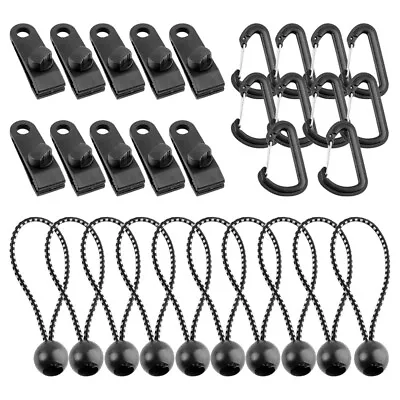 30x Tent Tarp Tarpaulin Clips Clamps Set Buckle Camping Tool Reusable Heavy Duty • £10.99