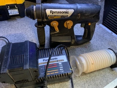 £70 • Buy Panasonic Rotary Hammer Drill EY6813 Plus 2 Batteries, Charger & Dust Collector