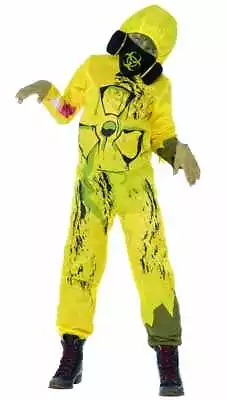 Toxic Waste Yellow Hazmat Suit Boys Halloween Costume Genuine Smiffys - New • $71.49