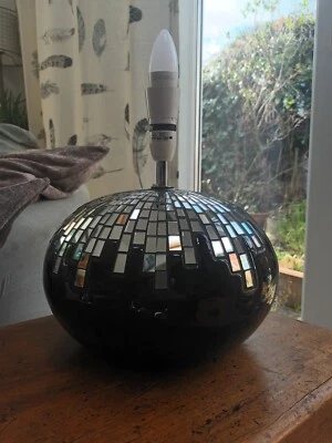 £19.99 • Buy NEXT Black And Mirror Mosaic Ceramic Table Lamp