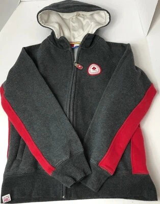 $34.99 • Buy HBC Canadian Olympic Team Full Zip-Up Hoodie Gray Red - Women's Small Petite S/P
