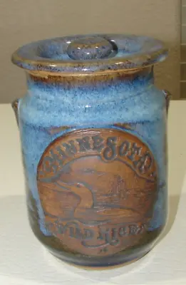 Vintage Minnesota Wild Rice Pottery Green Stoneware 8  Crock Jar & Lid • $29.99