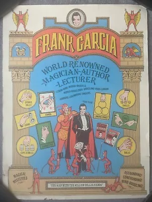 Frank Garcia Man With The Million Dollar Hands Magician Poster Magic 1982 VTG • $50