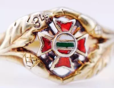 Antique WWII Royal Bulgarian Officers Award Ring Order For Bravery Enamel • $882.09