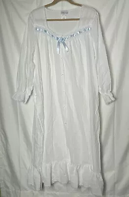 Vtg Nightgown Willow Creek White Peignoir Victorian Steampunk Lace XL USA • $33.49