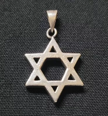 Vintage Sterling Silver Star Of David Drop Pendant • $25