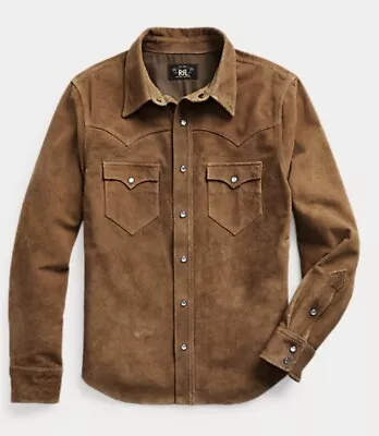 Ralph Lauren RRL Suede Western Shirt Jacket Small Brown RRP £1658 • £685