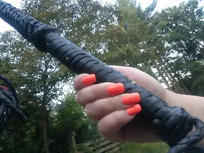 8 Ft. Braided Heavy Duty Real Genuine Leather Bullwhip - Bull Whips  • $16.50