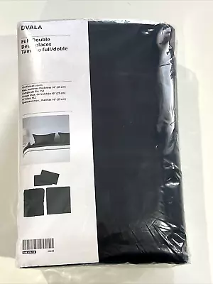 IKEA DVALA Full/ Double Sheet Set Black ( Sheet Fitted Sheet + 2 Pillowcases) • $53.71