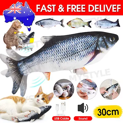 $10.45 • Buy Electric Dancing Fish Kicker Cat Toy Wagging Realistic Moves USB Rechargeable AU